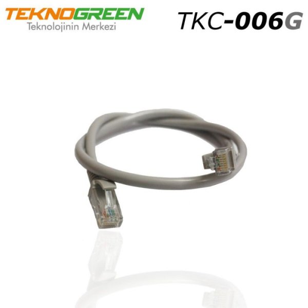 TeknoGreen TKC-006G 0.6m. Cat6 Kablo Gri