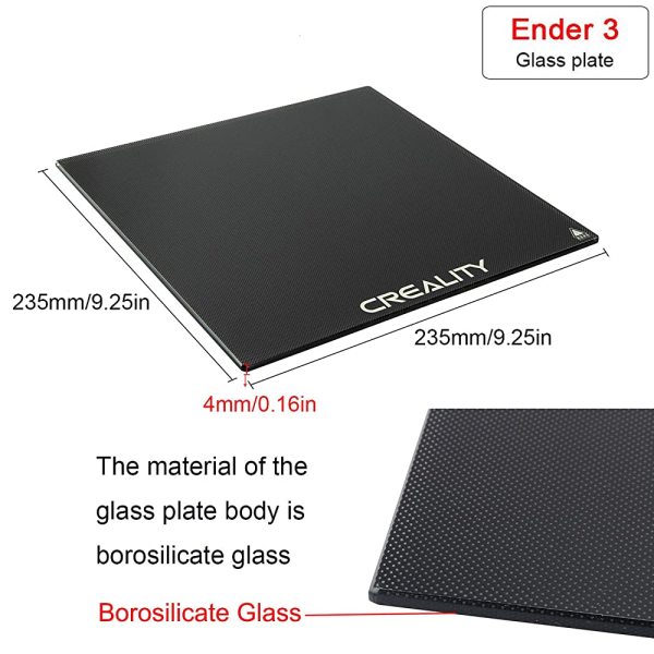 Creality Ender 3 V2 Tempered Glass Cam Tabla