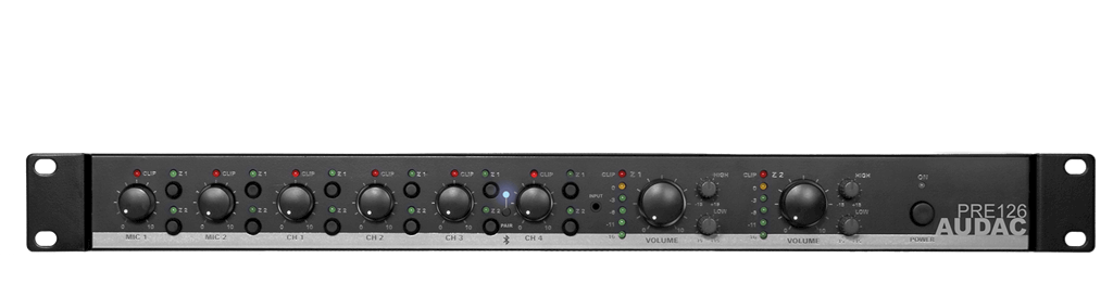 Audac PRE126  6 Kanal 2xStereo Çıkışlı Preamplifikatör