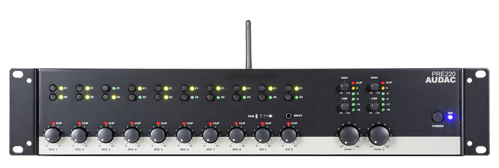 Audac PRE220 10 Kanal 2xStereo Çıkışlı Preamplifikatör