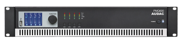 Audac PMQ600 4X600 Watt 100 V Hat Trafolu  Dijital  Power Amplifikatör