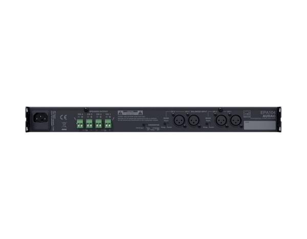 Audac EPA104  4X100 Watt  4 Ohm  D Class  Power Amplifikatör