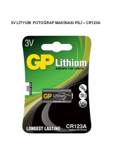 GP CR123A 3V Lityum Fotoğraf Makinası Pili