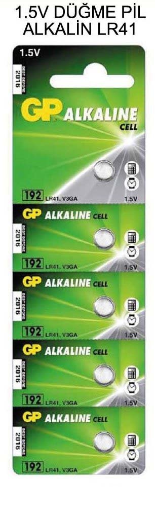 GP LR41 1.5V Düğme Pil 5'li Paket