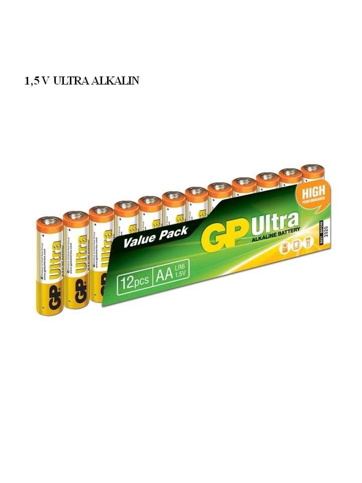 GP 1.5V Ultra Alkaline AA Kalem Pil 12'li