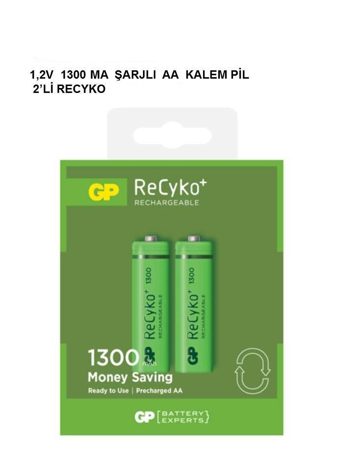 GP 1.2V 1300mA AA Kalın Şarjlı Kalem Pil 2'li