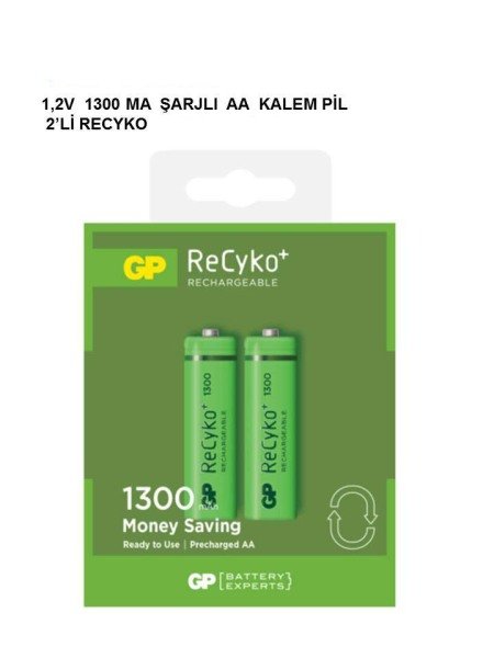 GP 1.2V 1300mA AA Kalın Şarjlı Kalem Pil 2'li