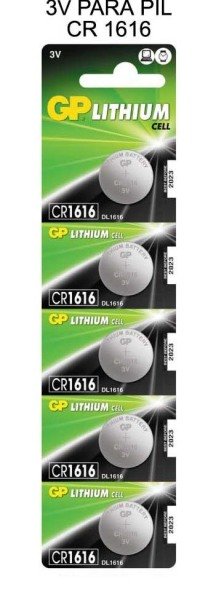 GP CR1616 3V Para Pil 5'li