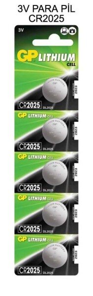 GP CR2025 3V Para Pil 5'li