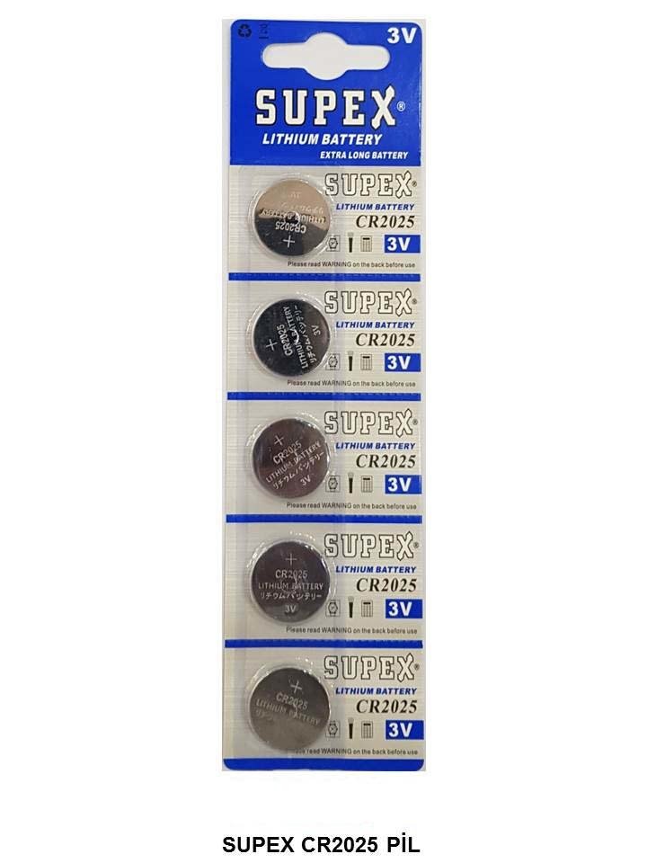 SUPEX CR2025 3V Para Pil 5'li