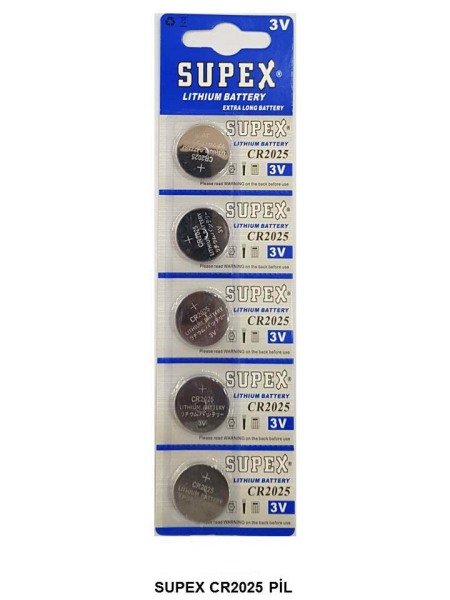SUPEX CR2025 3V Para Pil 5'li