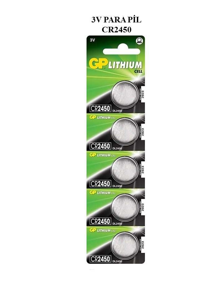 GP CR2450 3V Para Pil 5'li