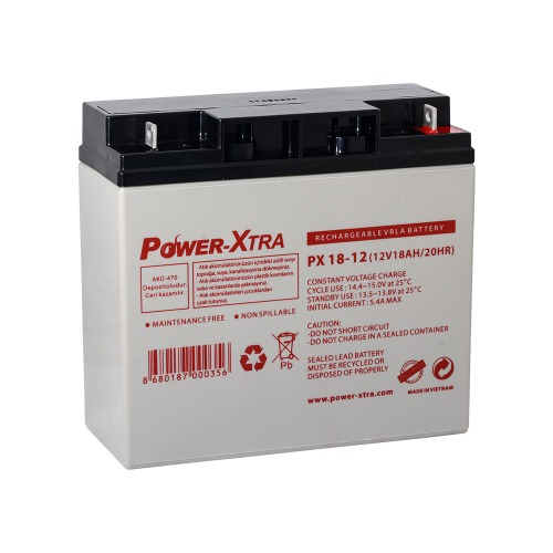 Power-Xtra 12V 18 Ah Bakımsız Kuru Akü