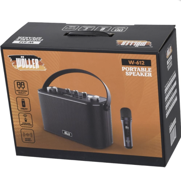 WÖLLER W-612 E 150W Usb+Sd+Bt Tek El Kayıtlı Şarjlı Amfi