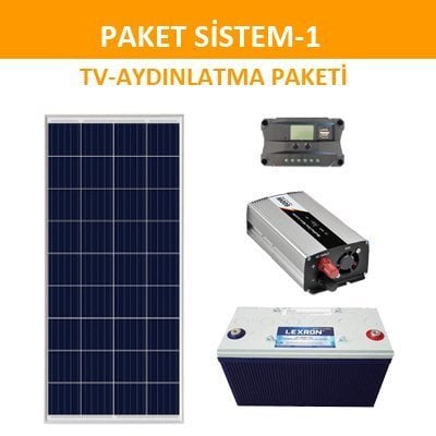 Solar Enerji Aydınlatma & Tv Paketi (PAKET 1)