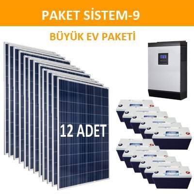 Solar Enerji Büyük Ev Paketi (PAKET 9)