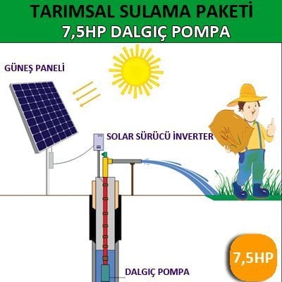 Solar Enerji 7,5HP Dalgıç Pompa - Tarımsal Sulama Sistemi