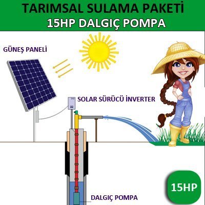 Solar Enerji 15HP Dalgıç Pompa - Tarımsal Sulama Sistemi
