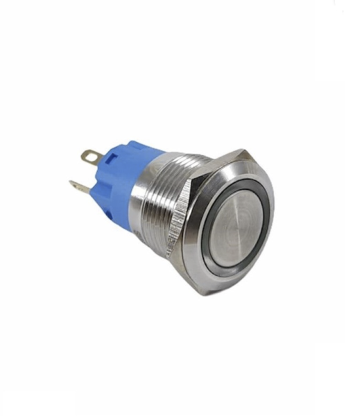 Kırmızı 19mm Metal LED'li Yaylı Buton 12-24v