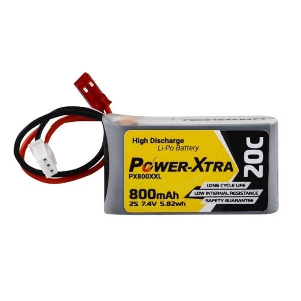 Power-Xtra PX800XXL 7.4V 2S1P 800 mAh (20C) Li-Polymer Pil