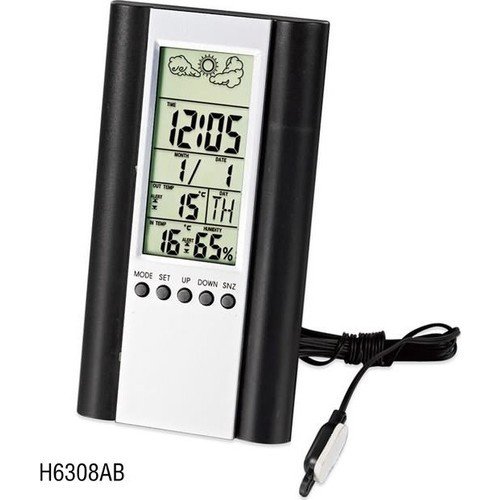 H6308AB Termometre Nem Ölçer Saat Alarm