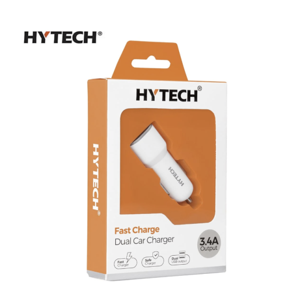 Hytech HY-X40 3.4A Hızlı Şarj 2 USB Beyaz Araç Şarj Cihazı