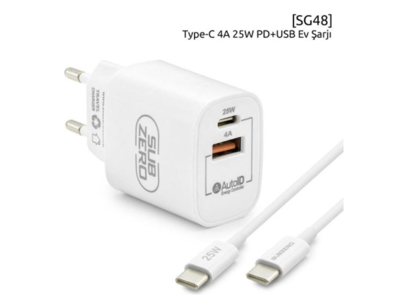 Subzero SG48 Type-C Pd+Usb Home Charger 25W