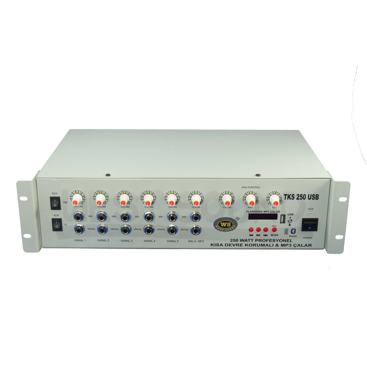 TKS 250 Watt 100V Hat Trafolu  USB Girişli  Mikserli  Amplifikatör