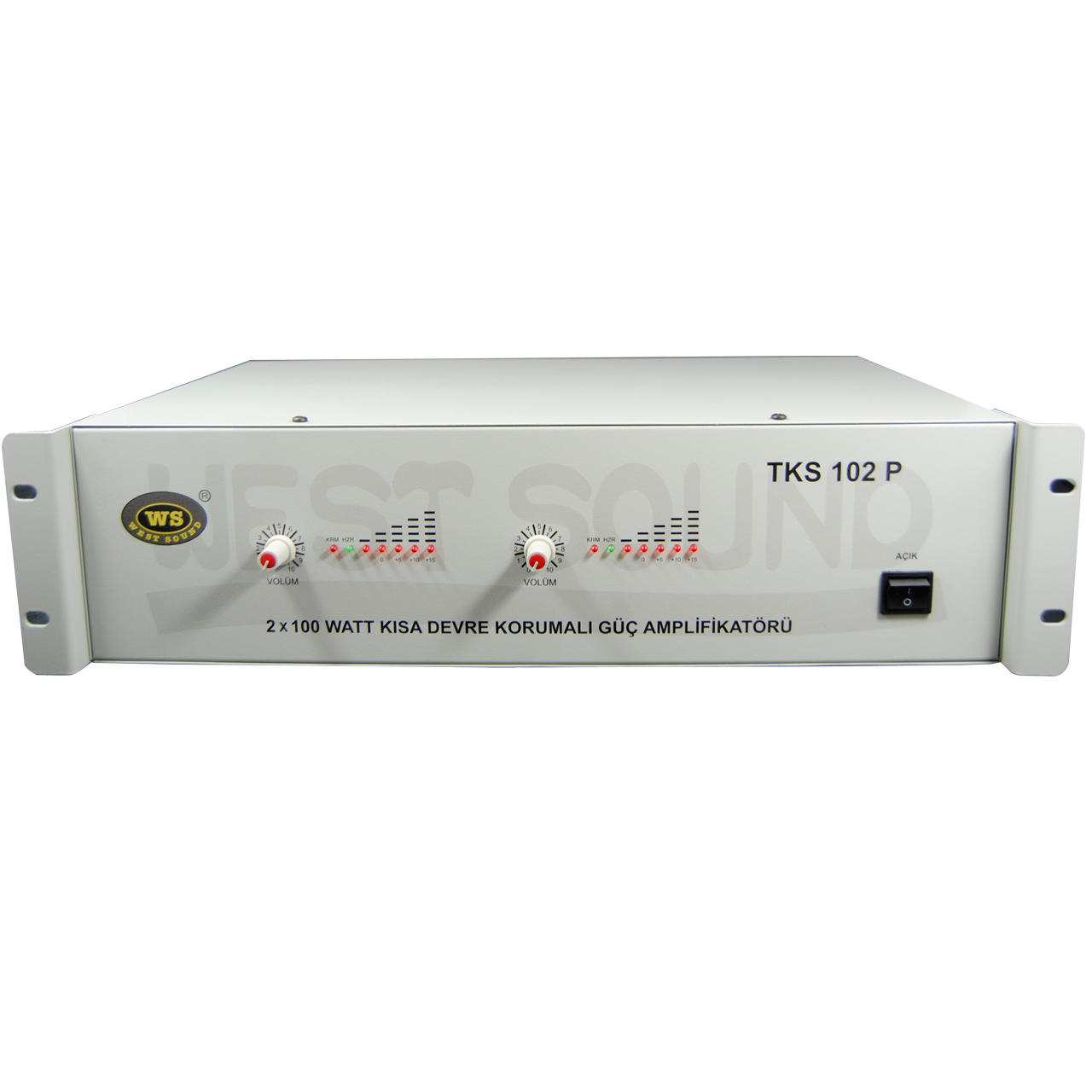 TKS 102P  2X100 Watt 100V Hat Trafolu Güç Amplifikatörü