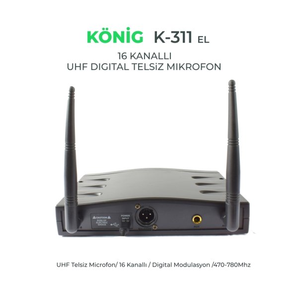 König K-311 EL 16 Kanal UHF Telsiz Mikrofon