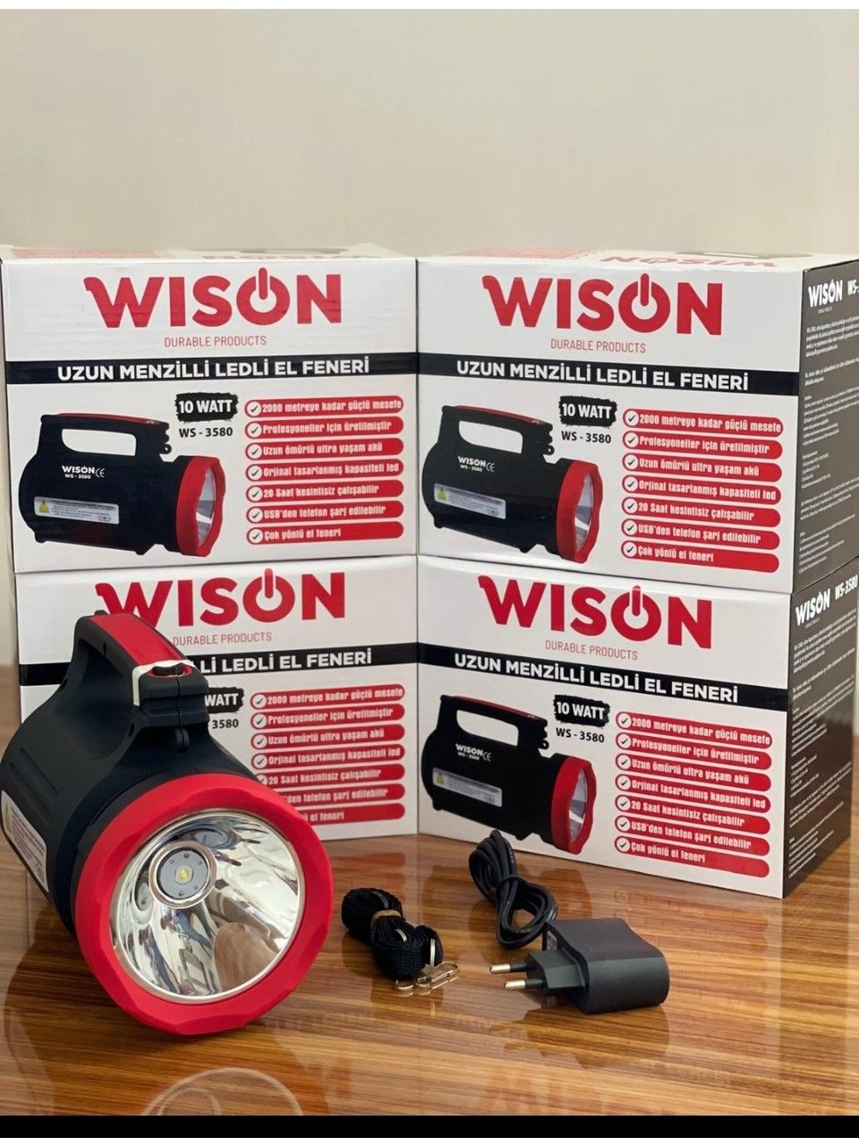 Wıson WS-3580 Uzun Menzilli Ledli El Feneri