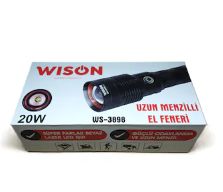 WİSON UZUN MENZİLLİ EL FENERİ 20 WATT WS-3898