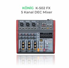 König  K-502 FX 5 Kanal Ultra İnce Deck Mixer