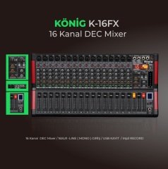 König  K-16FX 16 Kanal Deck Mikser