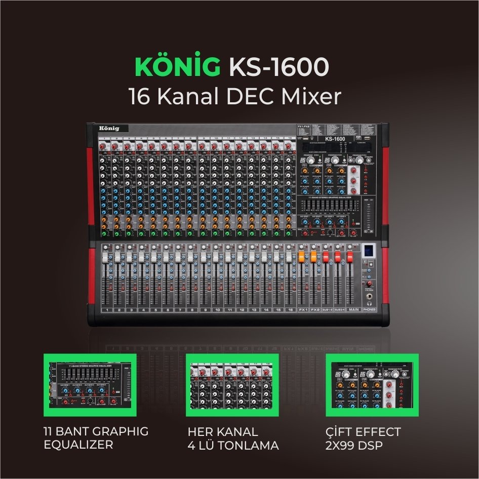 König  KS-1600 16 Kanal Deck Mikser