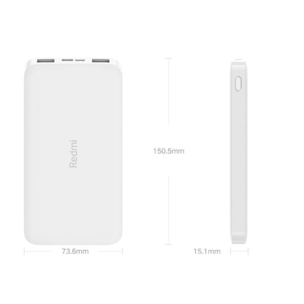 Xiaomi Redmi 10000 Mah Taşınabilir Hızlı Şarj Cihazı - 12W 2 Çıkışlı Powerbank - Beyaz