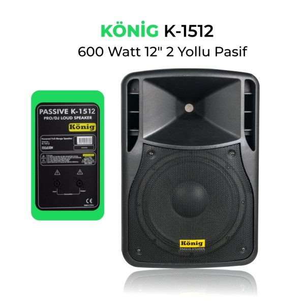König K-1512 12''inch 600W Pasif Kabin Hoparlör