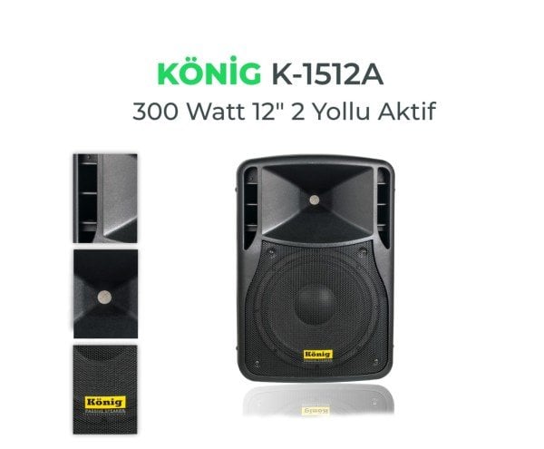 König K-1512A 12''inch 300W Aktif Kabin Hoparlör