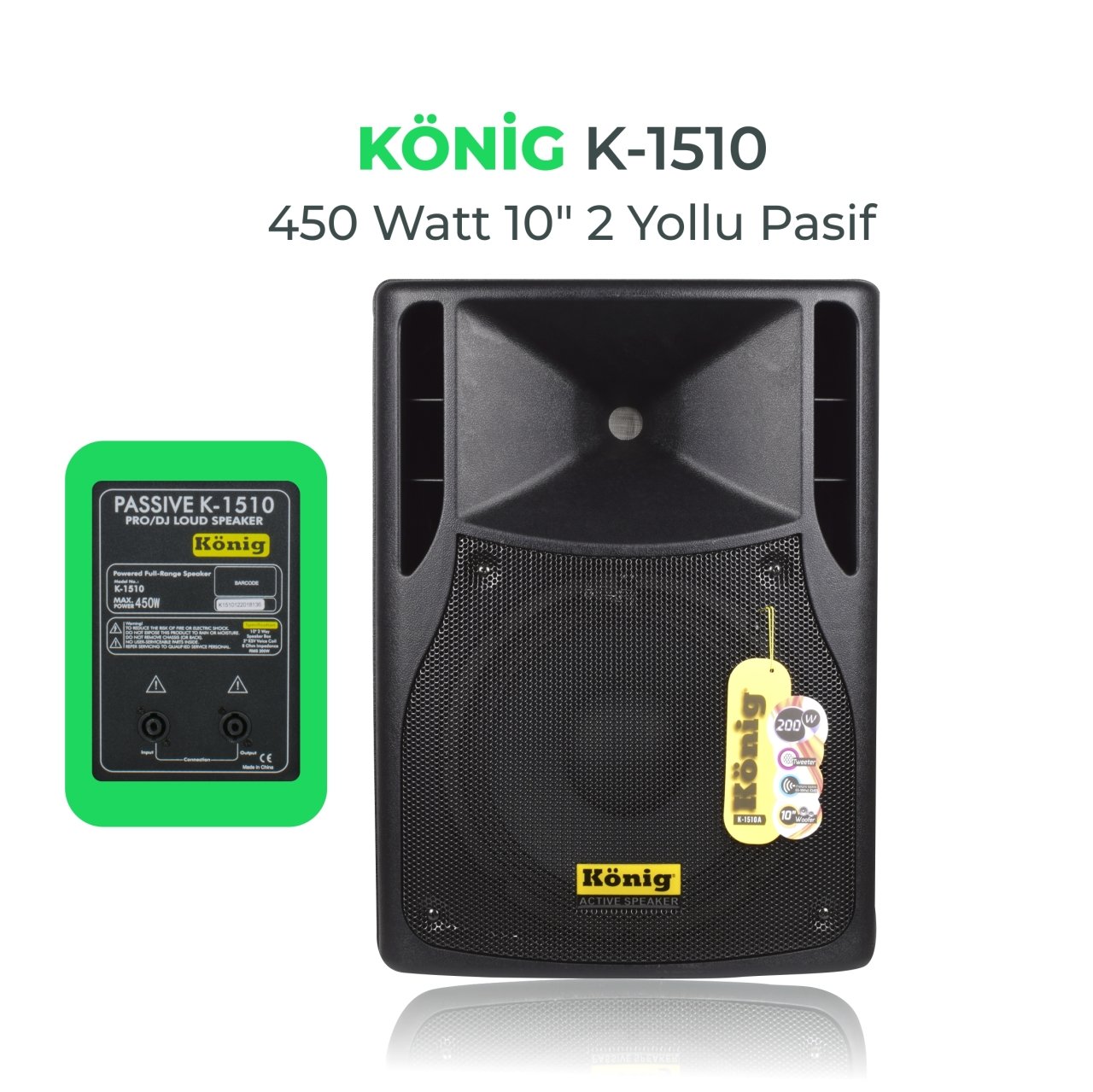 König K-1510 10''inch 450W Pasif Kabin Hoparlör