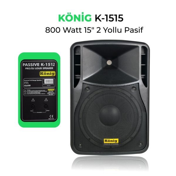 König K-1515 15''inch 800W Pasif Kabin Hoparlör
