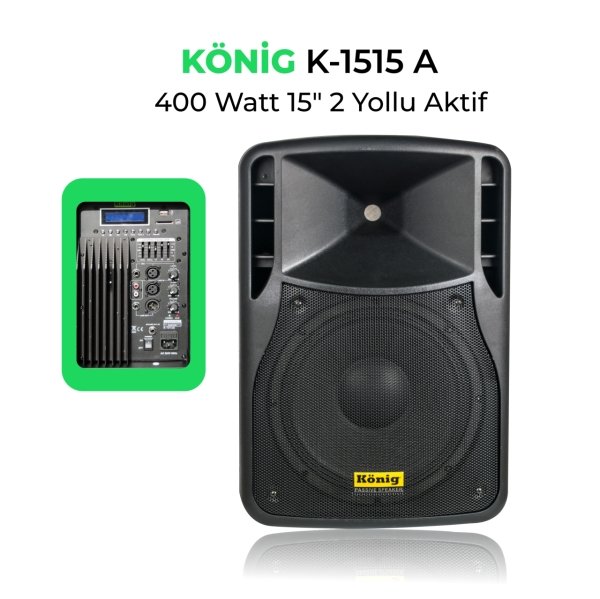 König K-1515A 15''inch 400W Aktif  Kabin Hoparlör