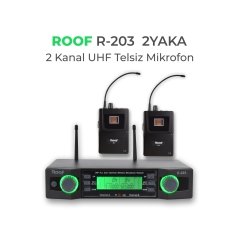 Roof R-203YY 2 Kanal  UHF Yaka+Yaka Kablosuz Mikrofon
