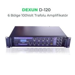 Dexun D-120 6 Bölgeli 100V Hat Trafolu Amplifikatör