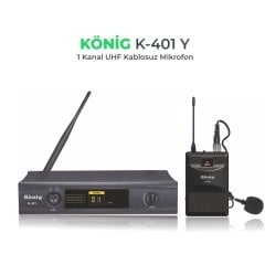 K-401Y Tekli Yaka Uhf Telsiz Mikrofon