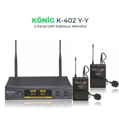 K-402YY 2'li Yaka Uhf Telsiz Mikrofon