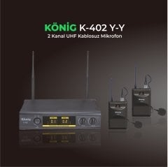 K-402YY 2'li Yaka Uhf Telsiz Mikrofon