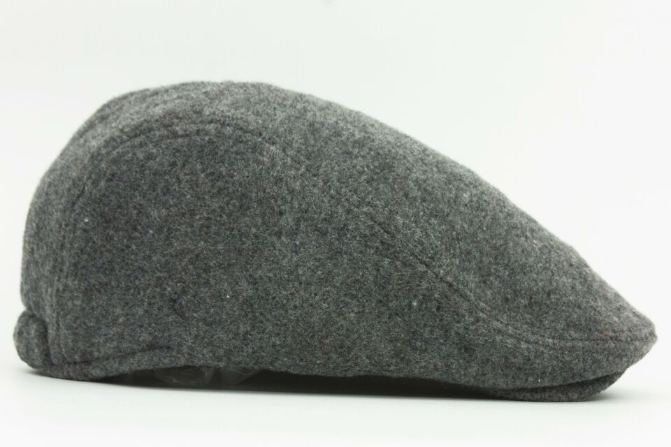 Erkek Şapka Füme Kışlık Trend Flat Cap Yün Kasket