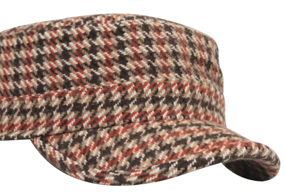 Desenli Kaz Ayağı Kastro Şapka Kasket Outdoor Yünlü Castro Kep Kiremit