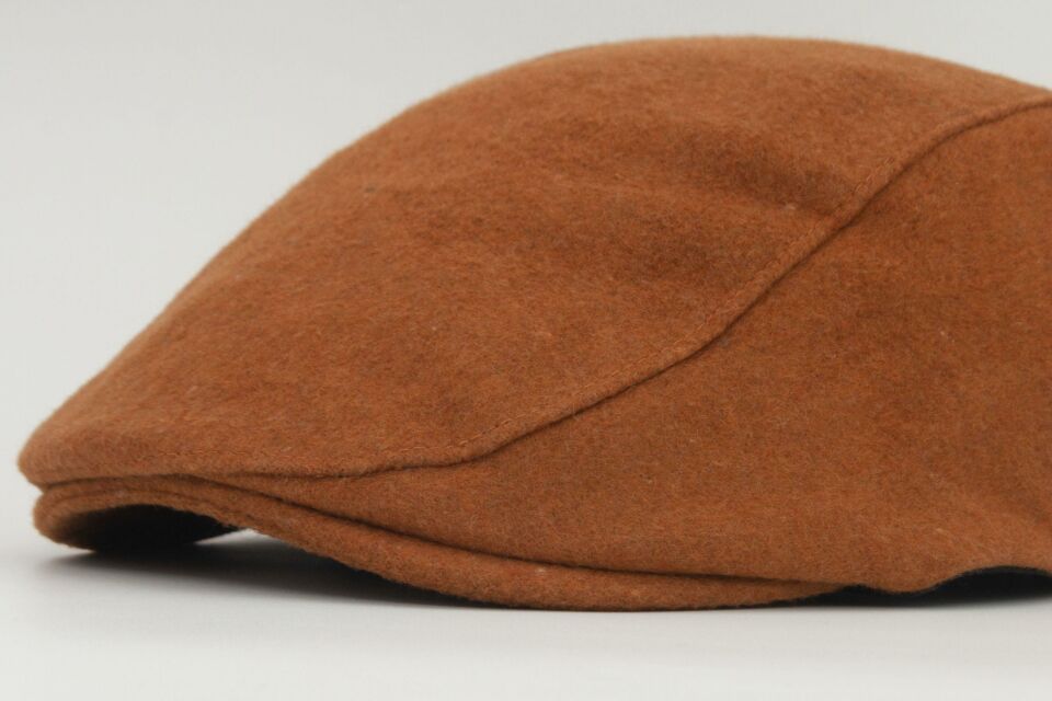 Erkek Şapka Taba Kışlık Trend Flat Cap Yün Kasket