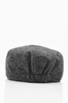 Erkek Kasket Balıksırtı Flat Cap Termal Yün Şapka-Füme